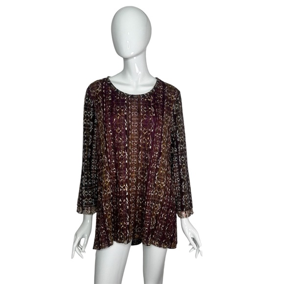 Multiples Geometric Print Top Multicolor Size 1X Pullover Shirt Women's - Picture 4 of 16